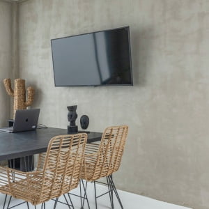 tv mounted on a wall